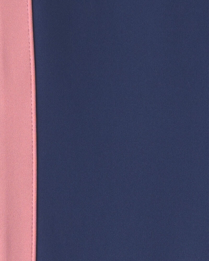Girls Pull-On Stretch Active Flare Leggings - Navy Blue/Pink, image 4 of 5 slides