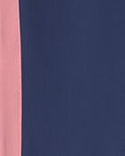 Girls Pull-On Stretch Active Flare Leggings - Navy Blue/Pink, image 4 of 5 slides