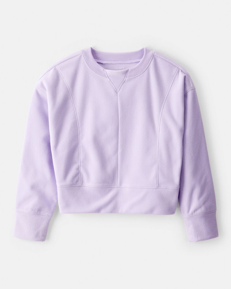 Girls Active Pullover Sweatshirt - Purple, image 1 of 4 slides