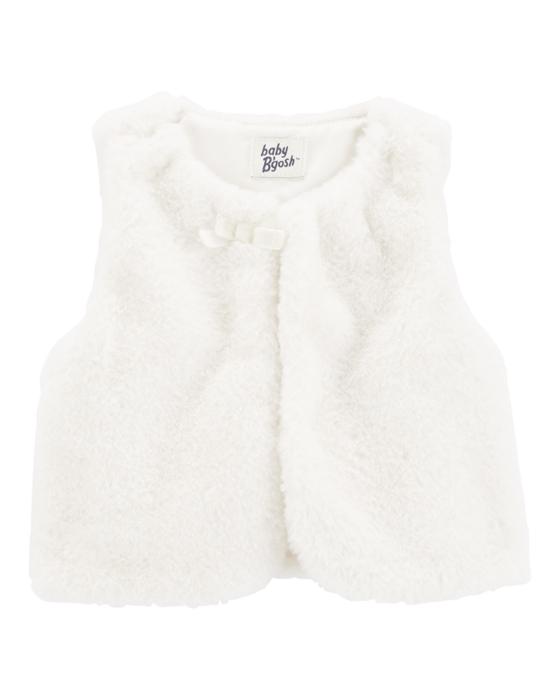 Girls black faux fur vest new arrivals