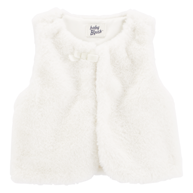 White Baby Faux Fur Vest Carter s Oshkosh Canada