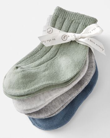 Baby 4-Pack Organic Cotton Rib Socks, 
