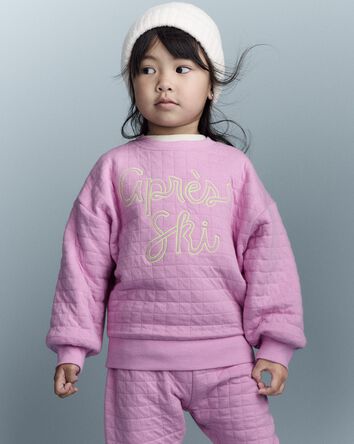 Tout-petit fille - Chandail &agrave; manches dolman &laquo;Apr&egrave;s Ski&raquo; - Lilas, 