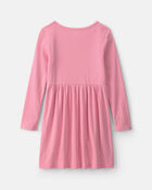 Girls Rib Long-Sleeve Dress - Pink, image 2 of 4 slides
