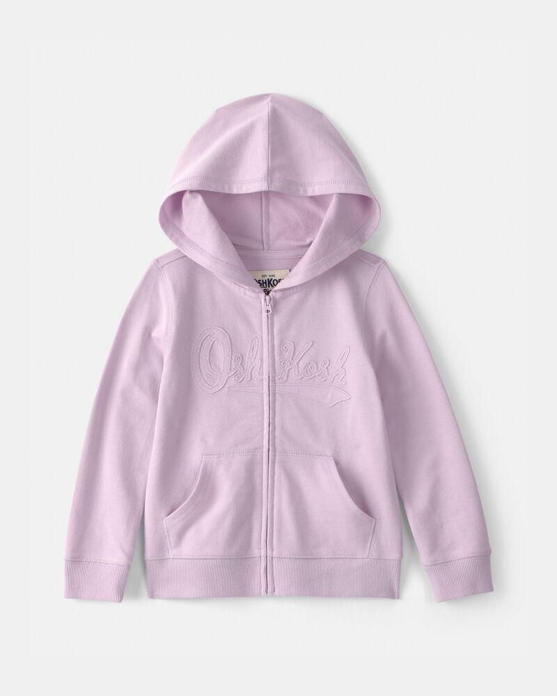 Tout-petit fille - Blouson &agrave; capuchon et fermeture &agrave; glissi&egrave;re, motif logo OshKosh - Mauve, image 1 sur 3 diapositives