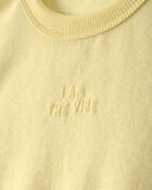 Baby Girl 'I Am The Vibe' French Terry Pullover Sweatshirt - Yellow, image 2 of 4 slides