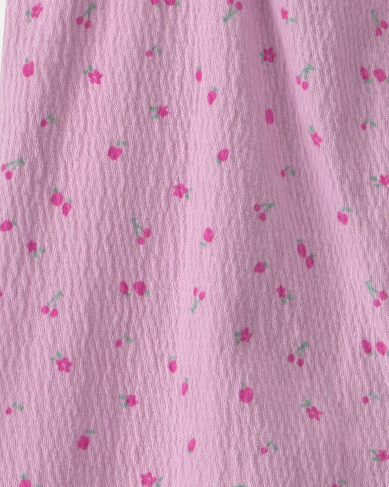 Baby Girl Cherry Flutter Sleeve Jumpsuit - Pink, image 2 of 3 slides