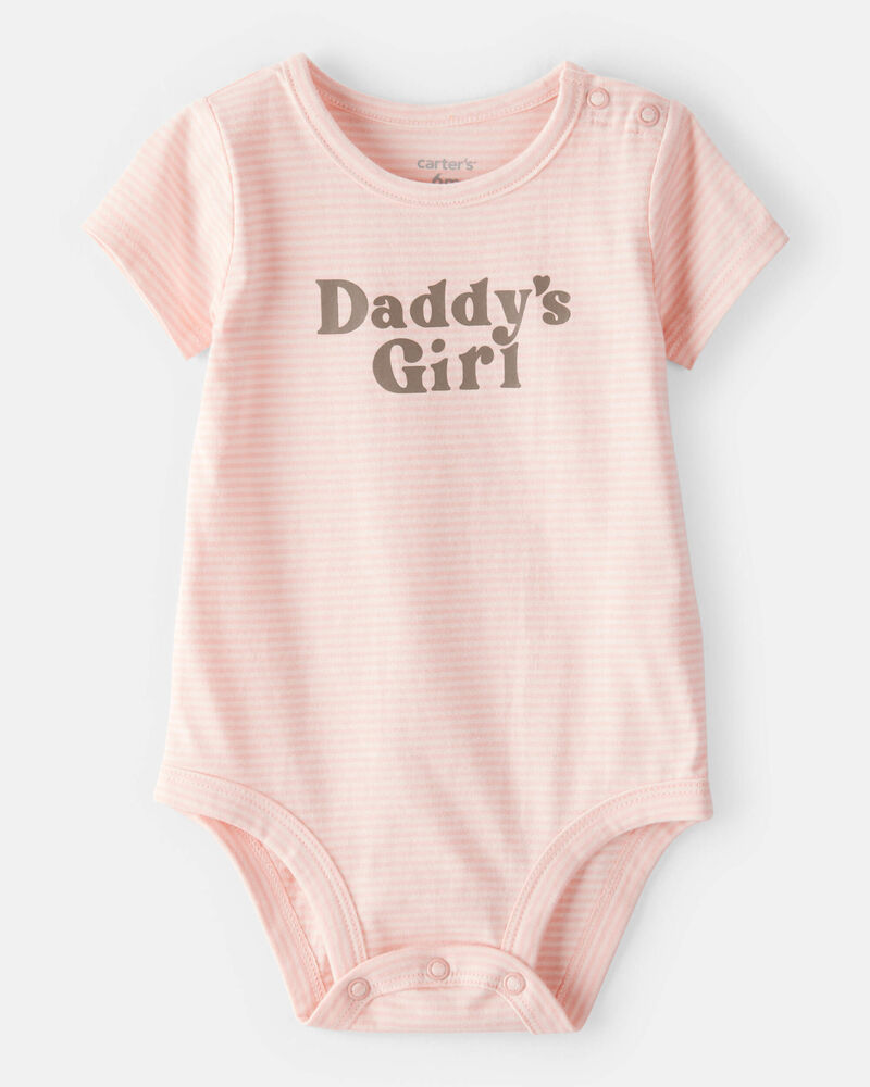 Baby Girl 'Daddy's Girl' Short-Sleeve Graphic Bodysuit - Pink, image 1 of 2 slides