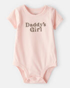 Baby Girl 'Daddy's Girl' Short-Sleeve Graphic Bodysuit - Pink, image 1 of 2 slides