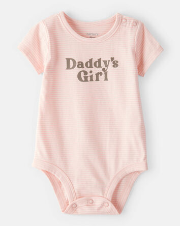 Baby Girl 'Daddy's Girl' Short-Sleeve Graphic Bodysuit - Pink, 