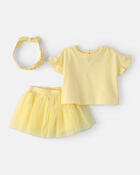 B&eacute;b&eacute; fille - Ensemble 2 pi&egrave;ces jupe et haut - Jaune, image 1 sur 4 diapositives
