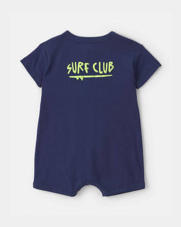 B&eacute;b&eacute; gar&ccedil;on - Barboteuse &agrave; manches courtes &laquo;Surf Club&raquo; - Bleu marine, 