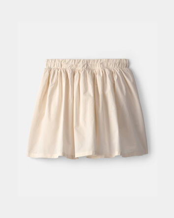 Girls Floral Embroidered Skirt - Ivory, 