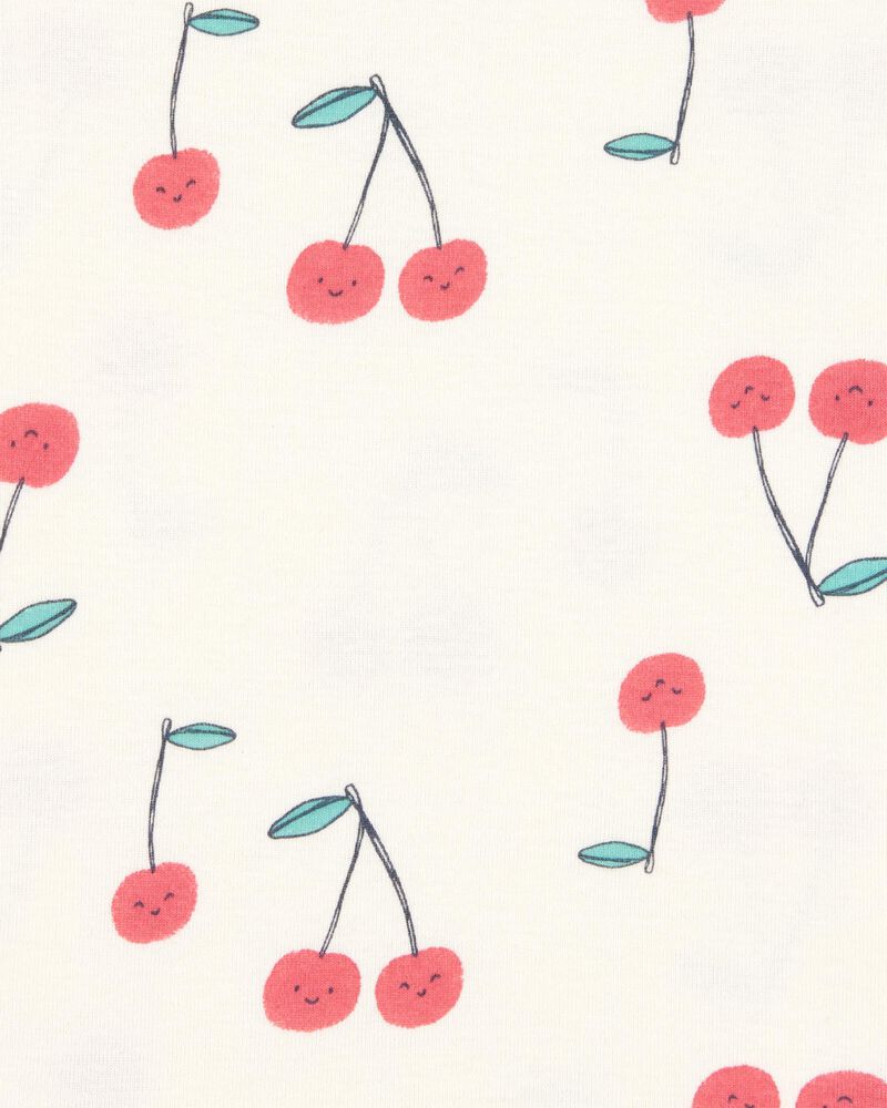 Kid 4-Piece Cherry Cotton Pyjamas, image 3 of 4 slides
