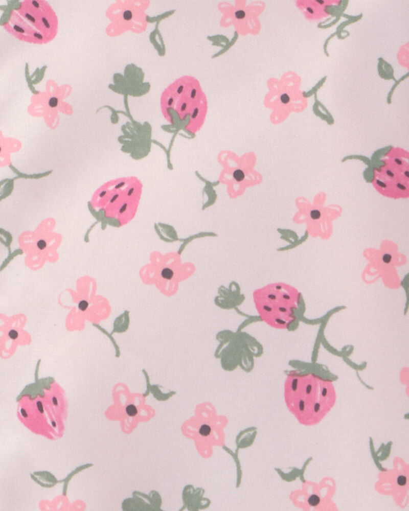 Toddler Girl Strawberry Floral Raincoat , image 3 of 3 slides