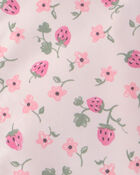 Toddler Girl Strawberry Floral Raincoat , image 3 of 3 slides