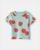 Baby Tomato Print Graphic Tee - Green, image 1 of 3 slides