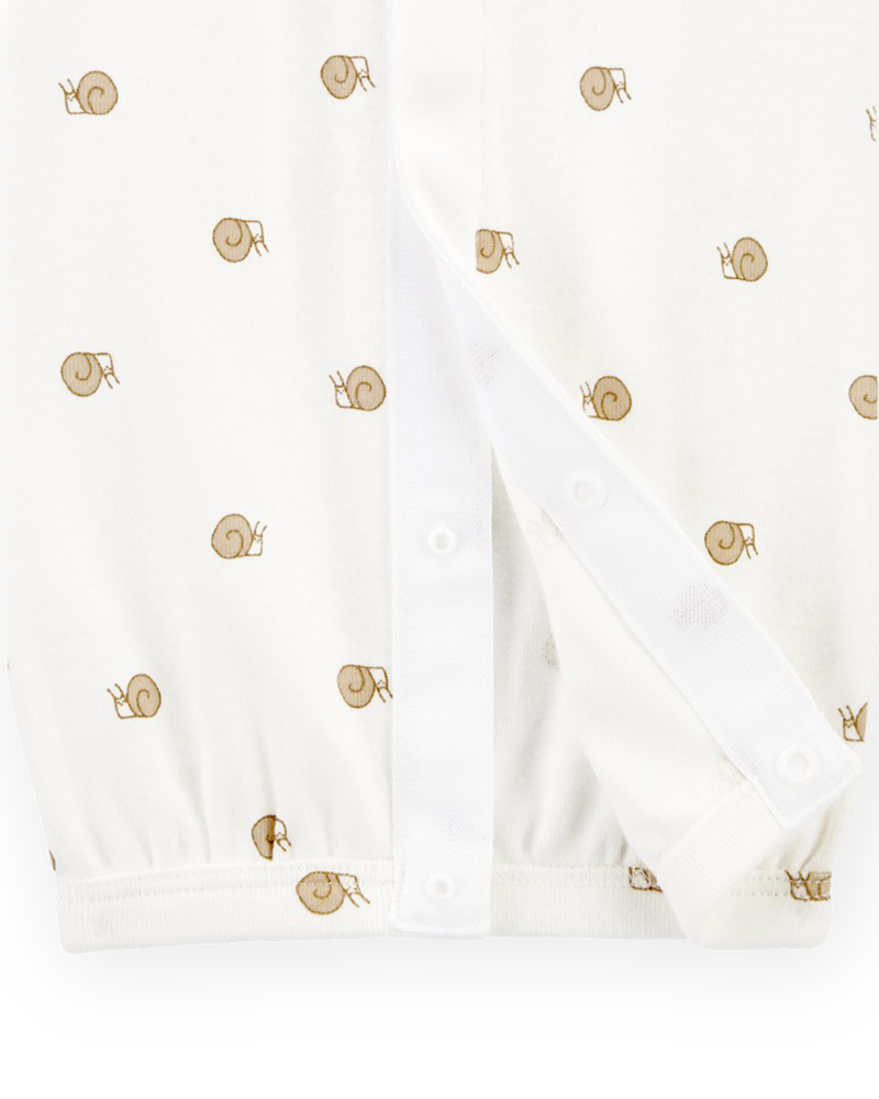 Baby Preemie Snail Cotton Sleeper Gown, image 4 of 6 slides