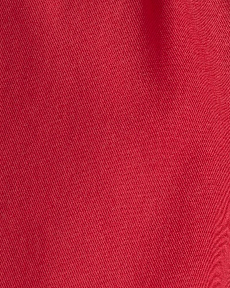 B&eacute;b&eacute; fille - Pantalon en serg&eacute; avec poches motif coeur - Rouge, image 4 sur 4 diapositives