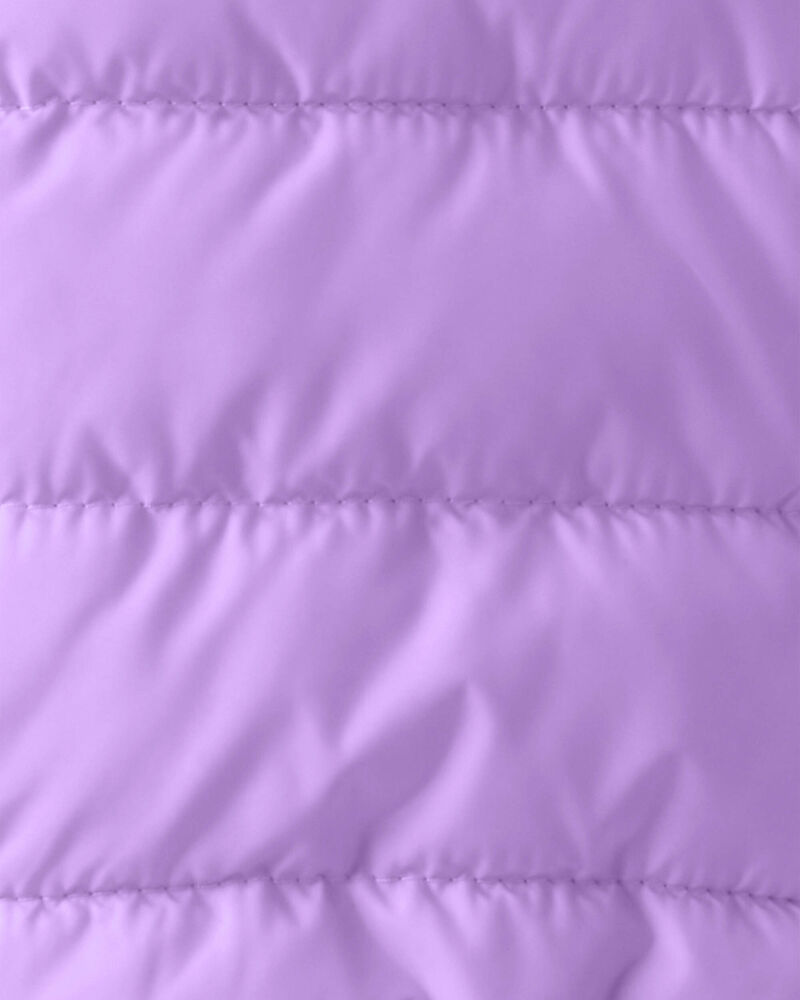 Toddler Girl Midweight Packable Puffer - Purple, image 4 of 4 slides