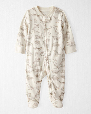 Baby Organic Cotton Animal-Print Sleeper, 