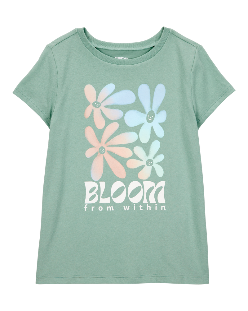 Kid Bloom Short-Sleeve Graphic Tee - Green, image 1 of 3 slides