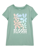 Kid Bloom Short-Sleeve Graphic Tee - Green, image 1 of 3 slides