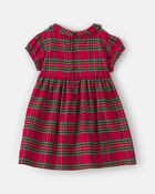 B&eacute;b&eacute; fille - Robe manches courtes &agrave; carreaux festifs - Rouge, image 2 sur 4 diapositives
