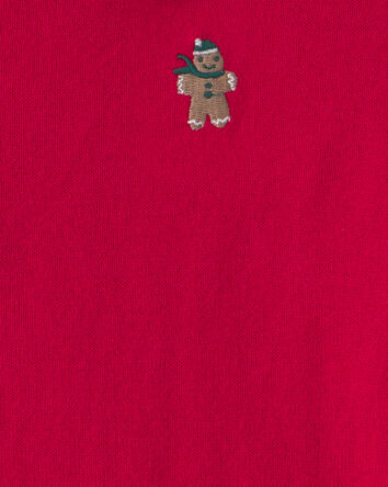Boys Gingerbread Polo Sweater - Red, 