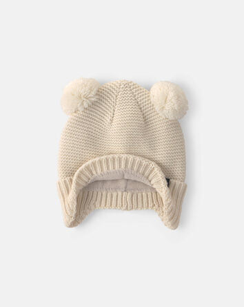 Baby Girl Kombi Minnie Pom Hat - Cream, 