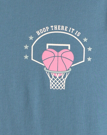 Girls Basketball Long-Sleeve Graphic T-Shirt - Teal, 