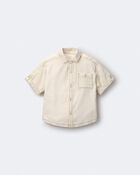 Tout-petit gar&ccedil;on - Chemise boutonn&eacute;e &agrave; manches courtes - Cr&egrave;me, image 2 sur 6 diapositives