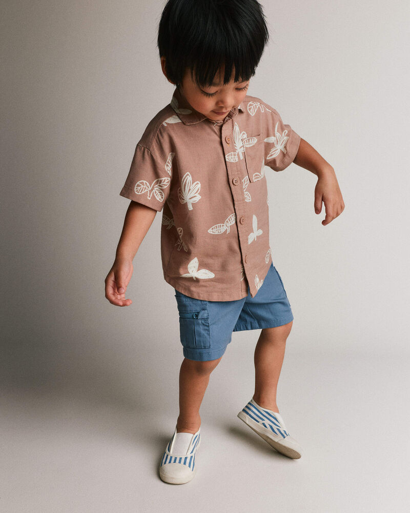 Toddler Boy Cargo Short with Zipper Pocket - Slate, image 3 of 6 slides