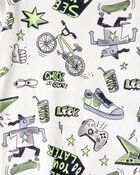 Boys Alligator 100% Cotton Loose Fit 4-Piece Pyjamas - Blue/White, image 3 of 4 slides