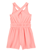 Girls Ribbed Textured Romper - Orange, image 2 of 4 slides