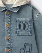 Tout-petit - Blouson en denim &agrave; capuchon au d&eacute;lav&eacute; Avenue - Gris/Bleu chin&eacute;, image 5 sur 5 diapositives