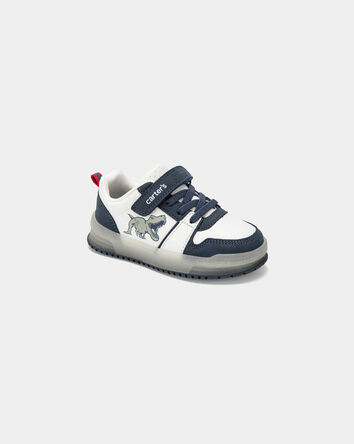 Tout-petit gar&ccedil;on - Chaussures d&eacute;contract&eacute;es lumineuses &agrave; motif dinosaure - Blanc/Bleu, 