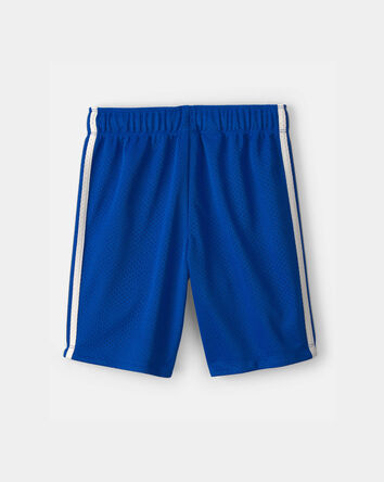 Boys Striped Mesh Active Shorts - Blue, 