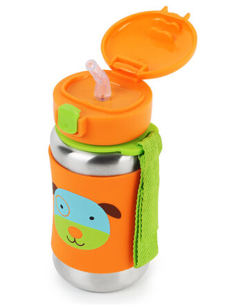 Bouteille en acier inoxydable avec paille Zoo pour tout-petit, 