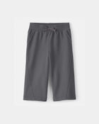 Baby Girl French Terry Wide-Leg Active Pants - Grey, image 1 of 4 slides