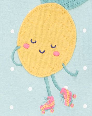 Bébé Pyjama 1 pièce à pieds en coton ajusté à motif d’ananas, 