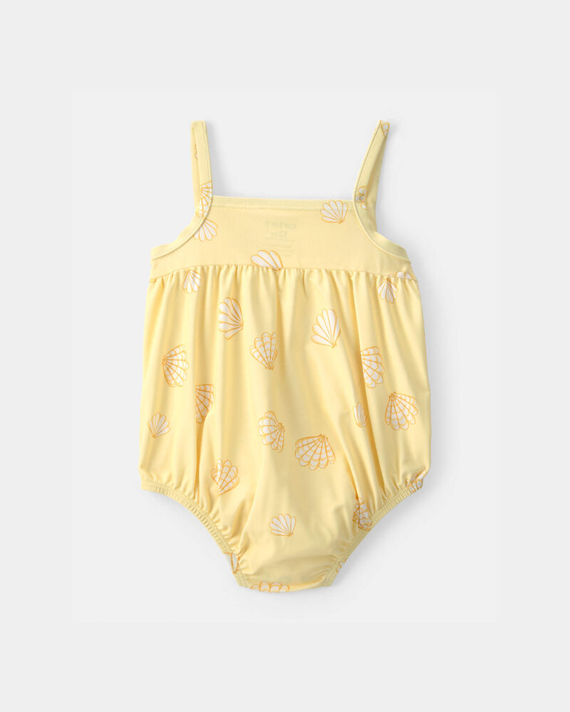 Baby Girl 1-Piece Shell Swimsuit - Yellow, image 3 of 5 slides
