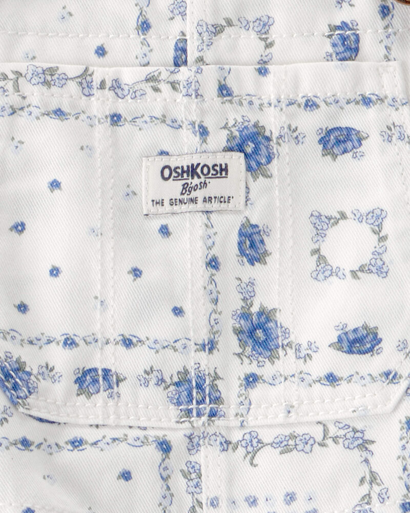 Toddler Girl Bandana Overalls - White, image 3 of 4 slides