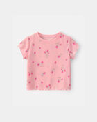 Tout-petit fille - Pyjama 2 pi&egrave;ces ample en tissu c&ocirc;tel&eacute;, fraises - Rose, image 2 sur 4 diapositives