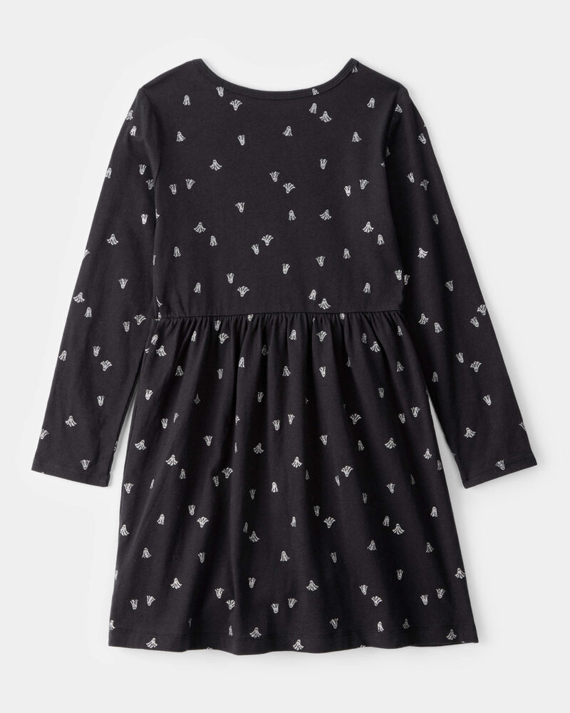 Girls Halloween Ghost Long-Sleeve Dress, image 2 of 4 slides