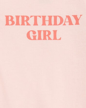 Baby Birthday Girl Short-Sleeve Bodysuit - Pink, 