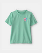 Boys 2-Piece Palm Tree Rashguard & Swim Trunk Set - Green, image 2 of 8 slides