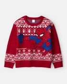 Boys &copy;Marvel Spider-Man Long-Sleeve Sweater - Red, image 1 of 2 slides