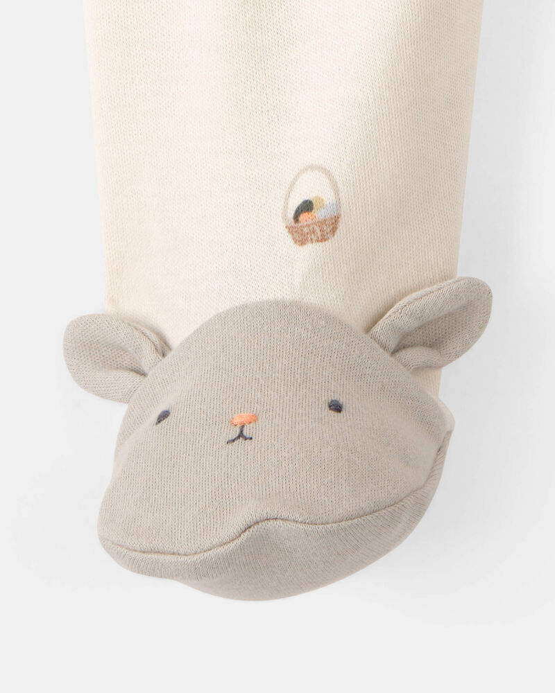 Baby Easter Bunny 100% Cotton Sleeper -Cream, image 3 of 5 slides