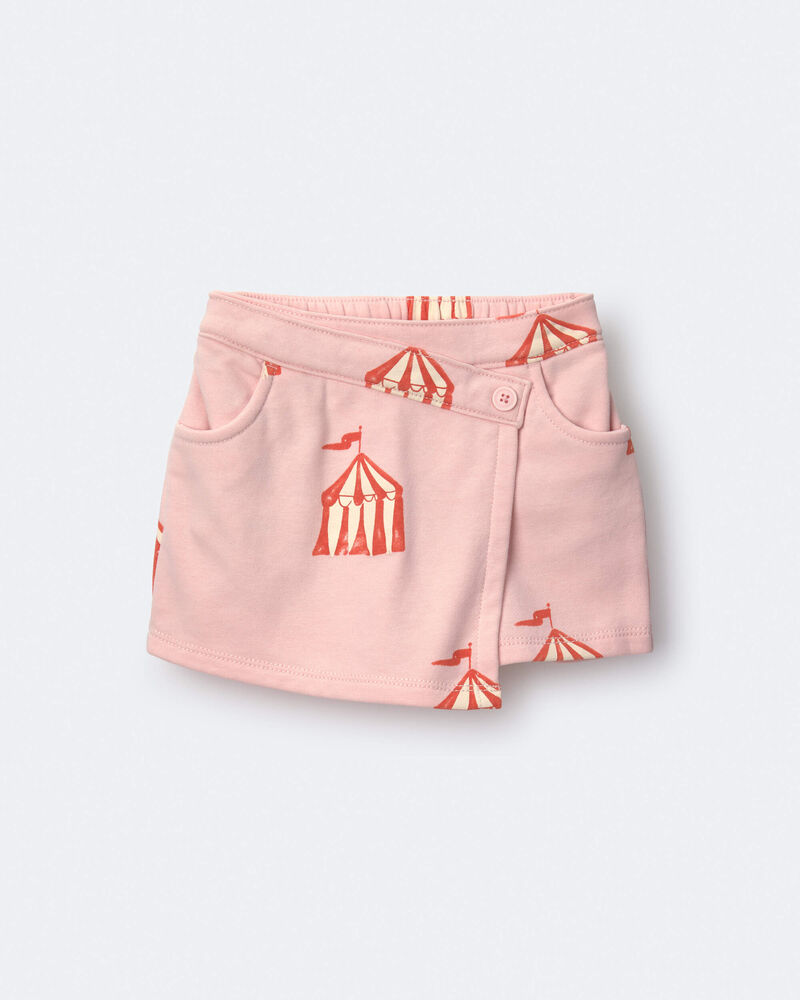 Tout-petit fille - Jupe-short asym&eacute;trique &agrave; imprim&eacute; grand chapiteau - Rose clair, image 2 sur 7 diapositives